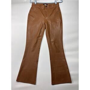 Paige Women's Claudine Mid Rise Ankle Flare Faux Leather Pants - 26 (27x27.5)